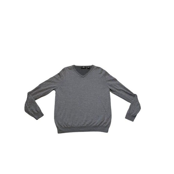 Calvin Klein Men's Size Large V Neck Sweater 100% Merino Wool Slim Gray - Picture 1 of 9